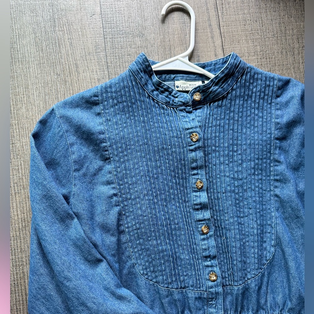 Vintage denim midi dress with pockets PL - Picture 4 of 9